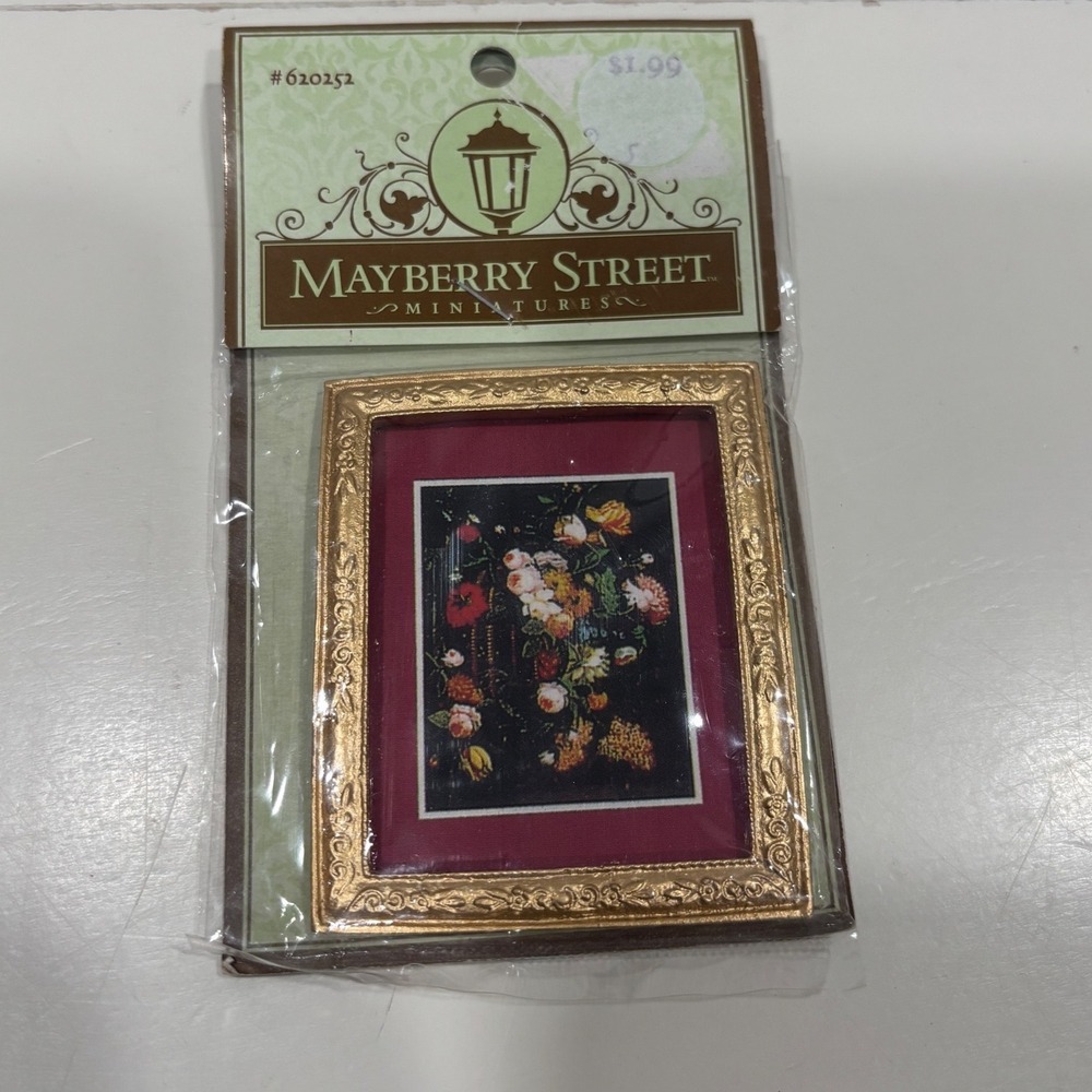 Mayberry Street Miniatures Gold Floral Picture Frame Hobby Lobby Dollhouse New
